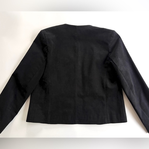 ✨Vintage✨ 70s Count Romi Ultrasuede Black Blazer Union Label Size 6 - Picture 3 of 14